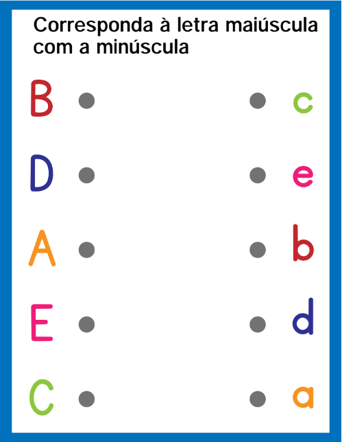 Atividade para relacionar letras maiúsculas e minúsculas