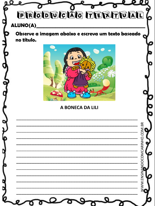 Atividade de produção textual A Boneca da Lili